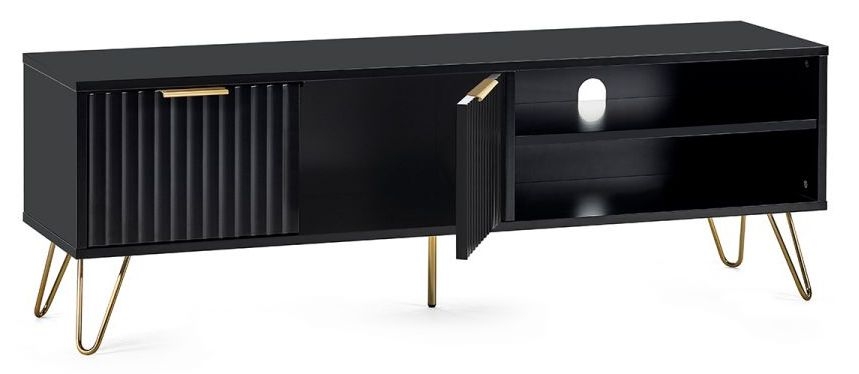Product photograph of Murano Matte Black Tv Unit To 64inch from Choice Furniture Superstore.