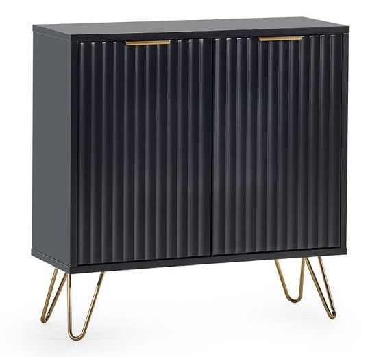 Product photograph of Murano Matte Black 2 Door Sideboard from Choice Furniture Superstore.