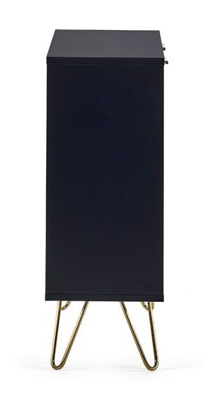 Product photograph of Murano Matte Black Compact 2 Door Sideboard Hairpin Legs from Choice Furniture Superstore.