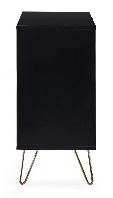 Product photograph of Murano Matte Black 2 Door 3 Drawer Sideboard Hairpin Legs from Choice Furniture Superstore.