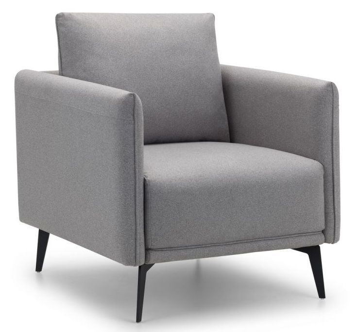 Product photograph of Rohe Grey Fabric Armchair from Choice Furniture Superstore.
