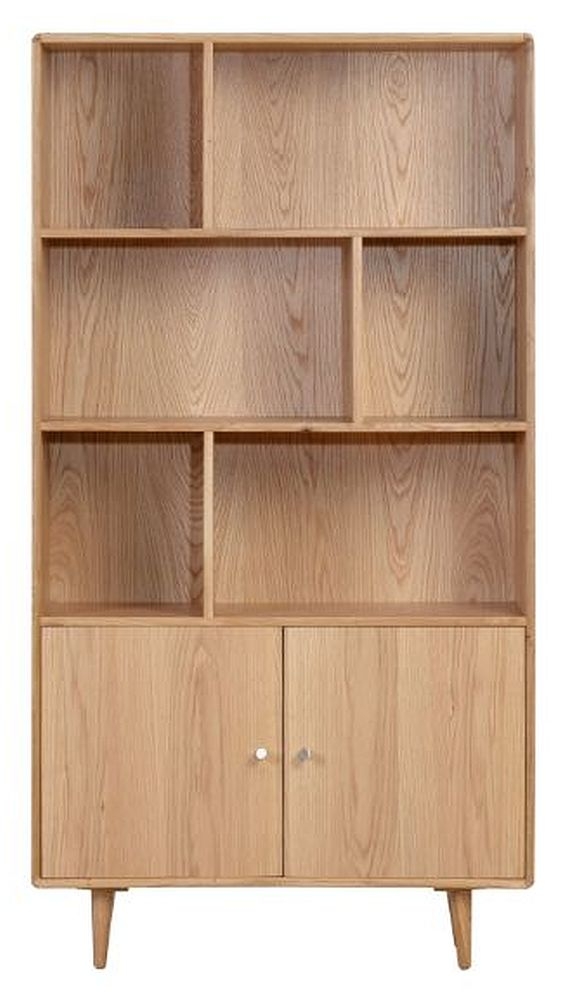 Product photograph of Jenson Light Oak 2 Door Bookcase from Choice Furniture Superstore.