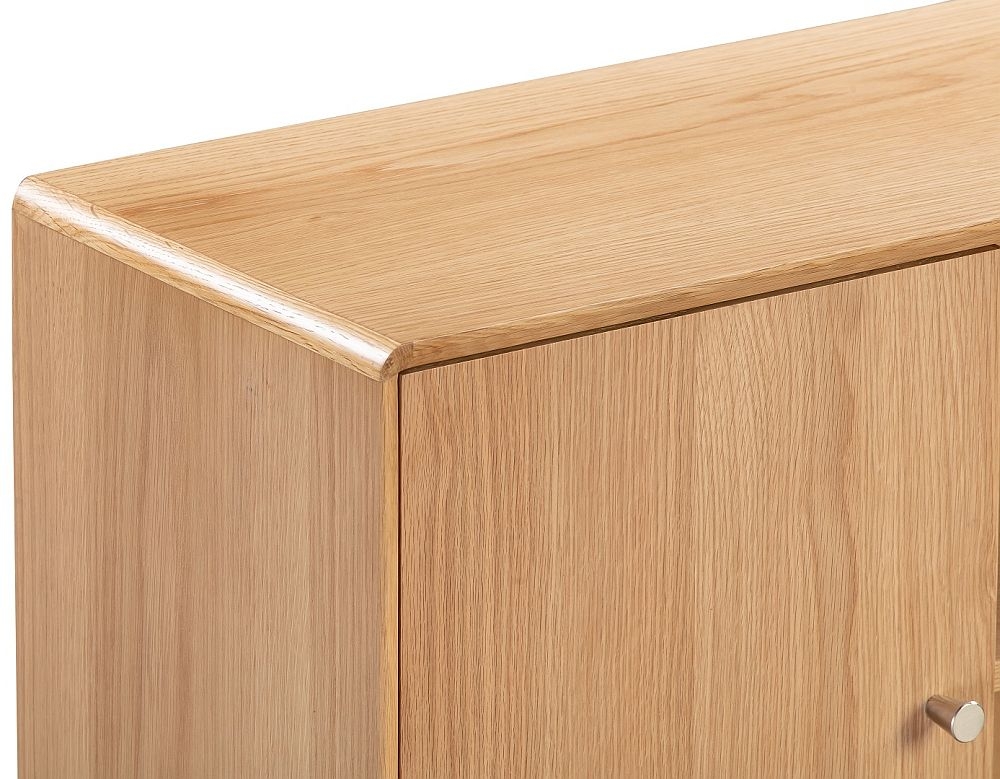Product photograph of Jenson Light Oak 1 Door 3 Drawer Small Sideboard - 100cm from Choice Furniture Superstore.