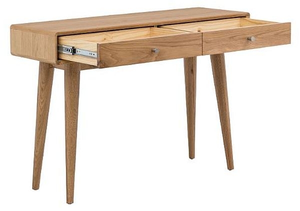Product photograph of Jenson Light Oak 2 Drawer Console Table from Choice Furniture Superstore.