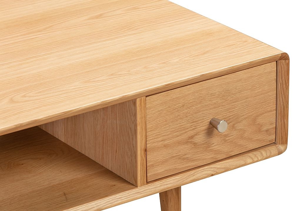 Product photograph of Jenson Light Oak 2 Drawer Coffee Table from Choice Furniture Superstore.