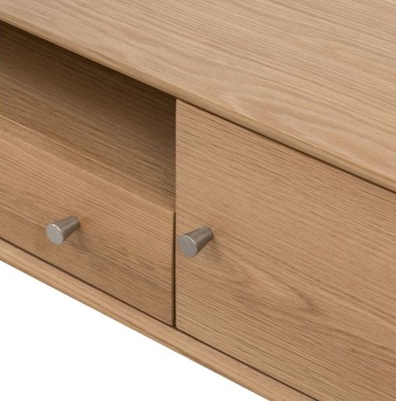 Product photograph of Jenson Light Oak 2 Door 1 Drawer Media Unit from Choice Furniture Superstore.