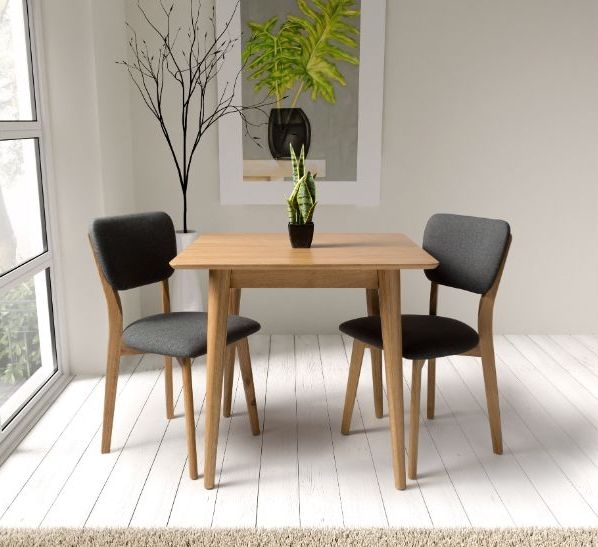 Product photograph of Jenson Oak 2-4 Seater Square Extending Dining Table from Choice Furniture Superstore.