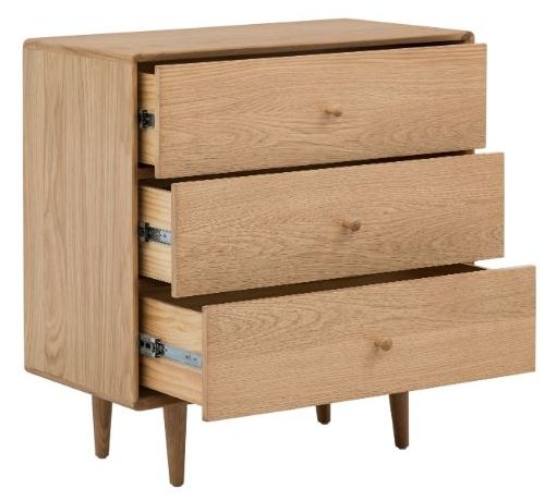 Product photograph of Jenson Light Oak 3 Drawer Chest from Choice Furniture Superstore.