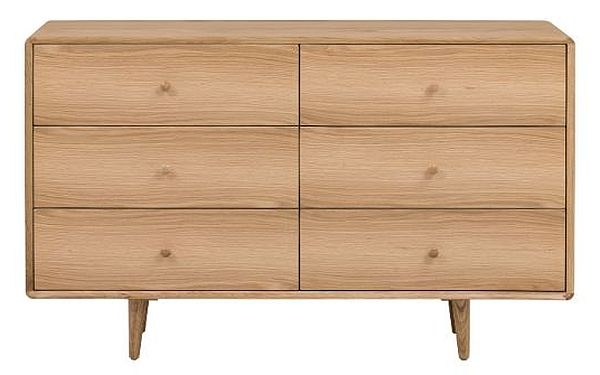 Product photograph of Jenson Light Oak 6 Drawer Chest from Choice Furniture Superstore.