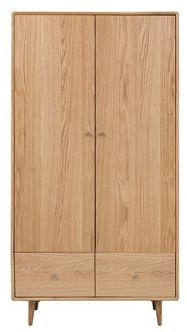 Product photograph of Jenson Light Oak 2 Door 2 Drawer Combi Wardrobe from Choice Furniture Superstore.