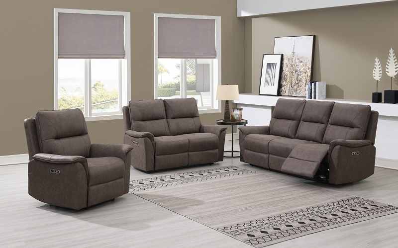 Product photograph of Kansas Truffle Faux Leather Power Recliner Chair from Choice Furniture Superstore.