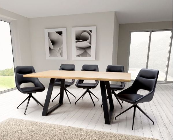 Product photograph of Madrid Oak 180cm Dining Table from Choice Furniture Superstore.