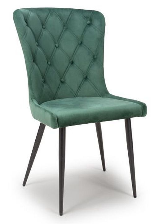 Product photograph of Merlin Green Fabric Dining Chair Sold In Pairs from Choice Furniture Superstore.