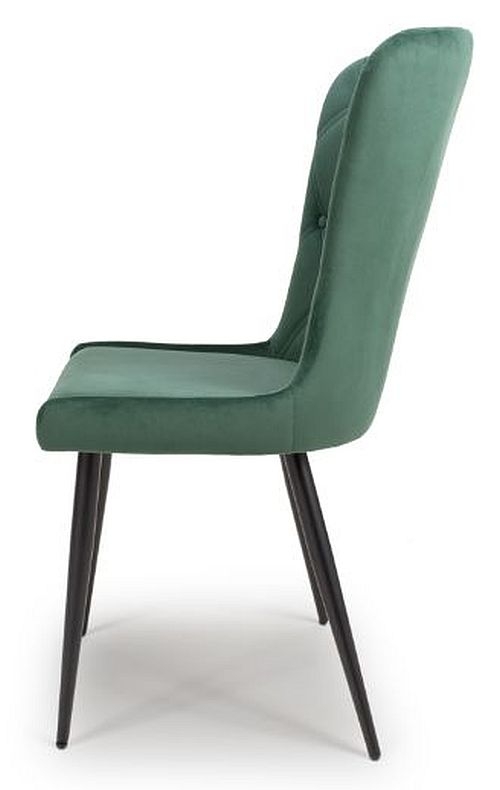 Product photograph of Merlin Green Fabric Dining Chair Sold In Pairs from Choice Furniture Superstore.