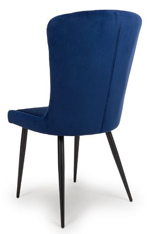 Product photograph of Merlin Navy Blue Fabric Dining Chair Sold In Pairs from Choice Furniture Superstore.