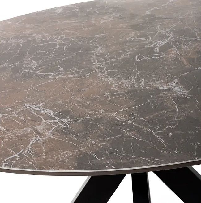 Product photograph of Galaxy Brown Ceramic 4 Seater Round Dining Table from Choice Furniture Superstore.