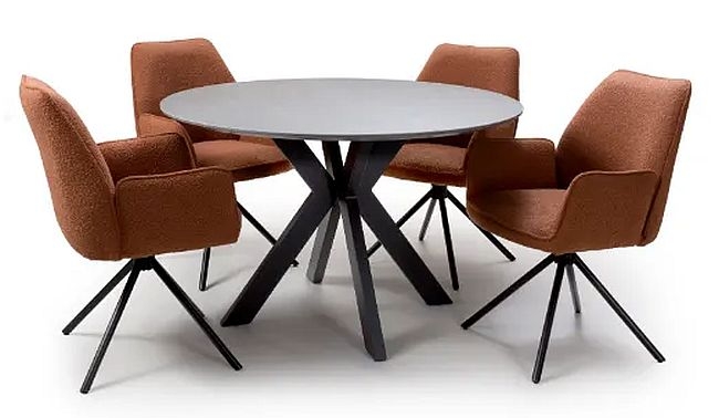 Product photograph of Galaxy Brown Ceramic 4 Seater Round Dining Table from Choice Furniture Superstore.