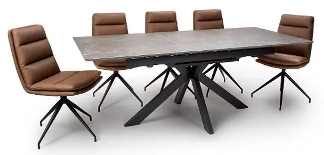 Product photograph of Galaxy Brown Ceramic 4 Seater Extending Dining Table from Choice Furniture Superstore.