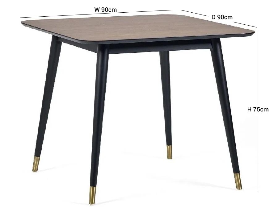 Product photograph of Findlay Walnut 4 Seater Square Dining Set With 4 Hadid Grey Chairs from Choice Furniture Superstore.