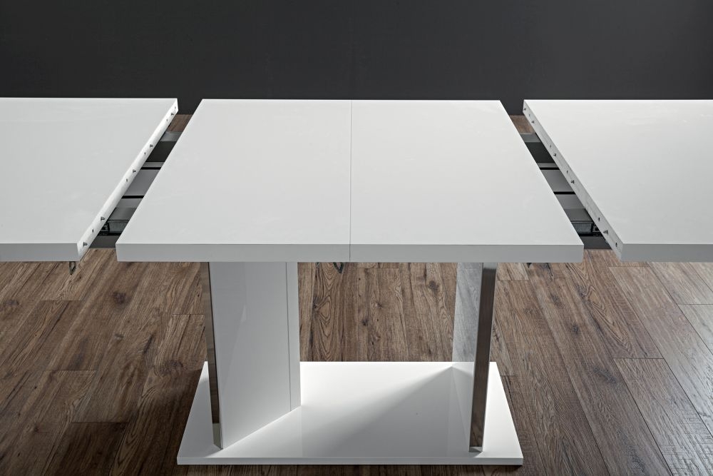 Product photograph of Status Lisa Day White High Gloss Italian Dining Table Seats 6 Seater Diners Extending Rectangular Top from Choice Furniture Superstore.