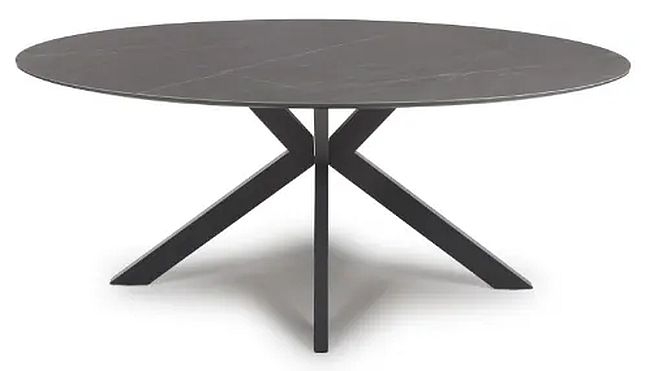 Product photograph of Lunar Grey Ceramic 180cm Oval Dining Table - 6 Seater from Choice Furniture Superstore.