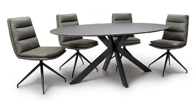 Product photograph of Lunar Ceramic 180cm Oval Dining Table - 6 Seater from Choice Furniture Superstore.