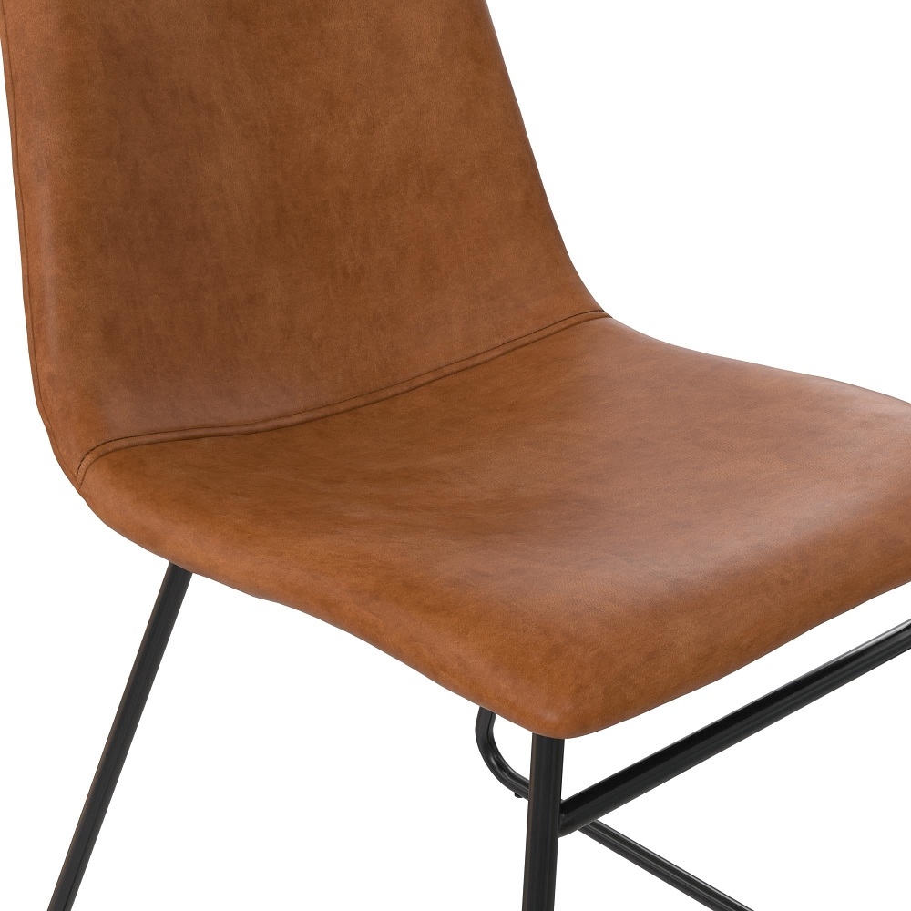 Product photograph of Alphason Bowden Caramel Faux Leather Molded Dining Chair Sold In Pairs from Choice Furniture Superstore.