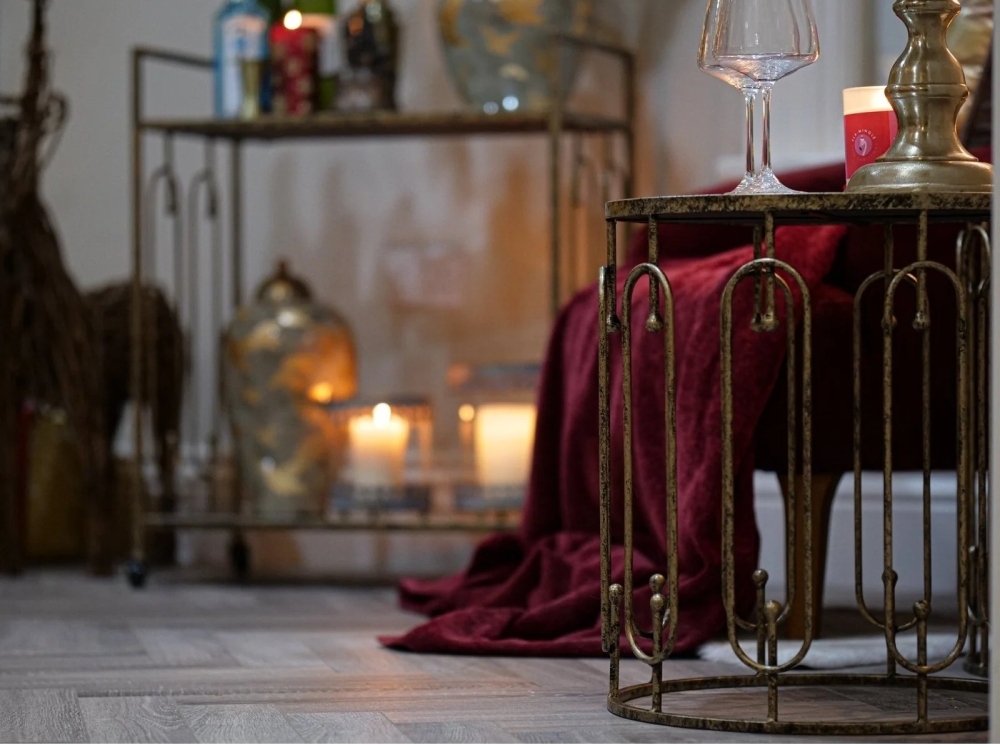 Product photograph of Mindy Brownes Estela Antique Gold Side Table Set Of 2 from Choice Furniture Superstore.
