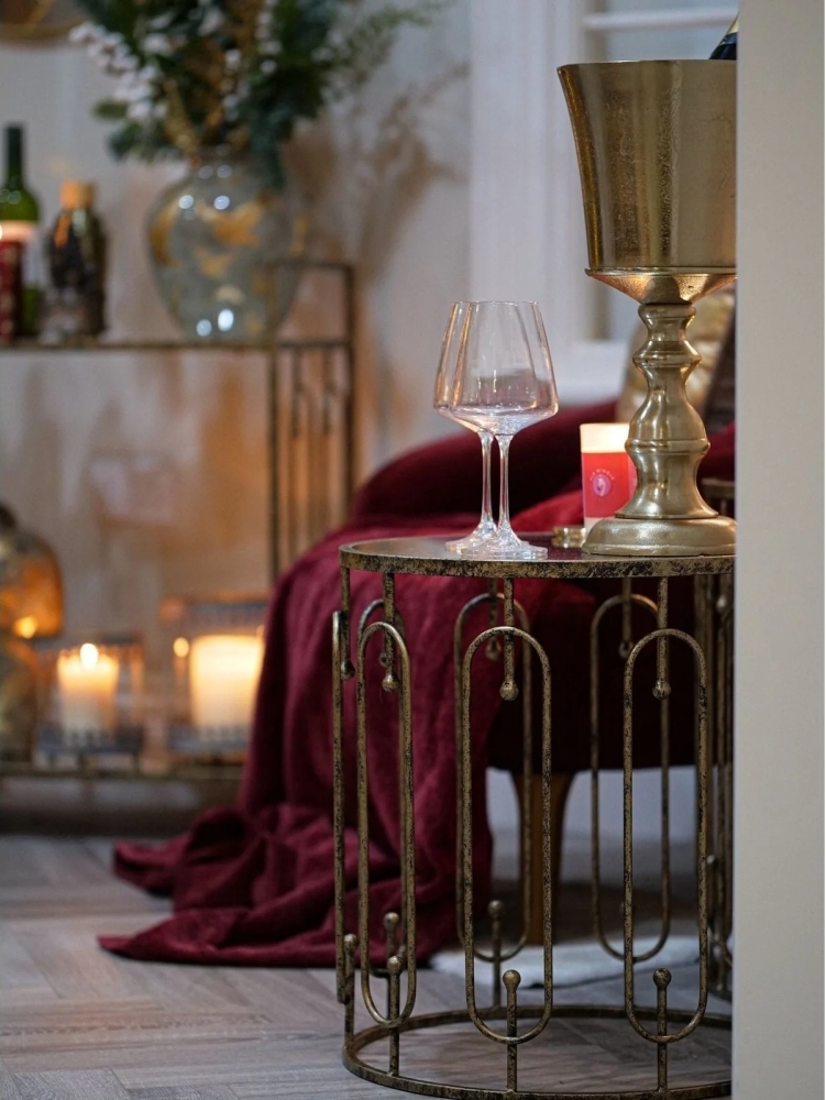 Product photograph of Mindy Brownes Estela Antique Gold Side Table Set Of 2 from Choice Furniture Superstore.