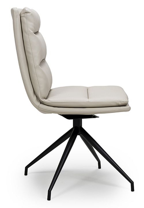 Product photograph of Nobo Taupe Faux Leather Swivel Dining Chair Sold In Pairs from Choice Furniture Superstore.