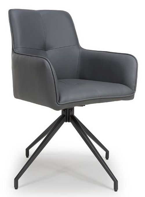 Product photograph of Nix Grey Faux Leather Dining Chair Sold In Pairs from Choice Furniture Superstore.