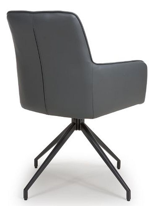 Product photograph of Nix Grey Faux Leather Dining Chair Sold In Pairs from Choice Furniture Superstore.