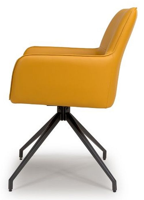 Product photograph of Nix Ochre Faux Leather Dining Chair Sold In Pairs from Choice Furniture Superstore.