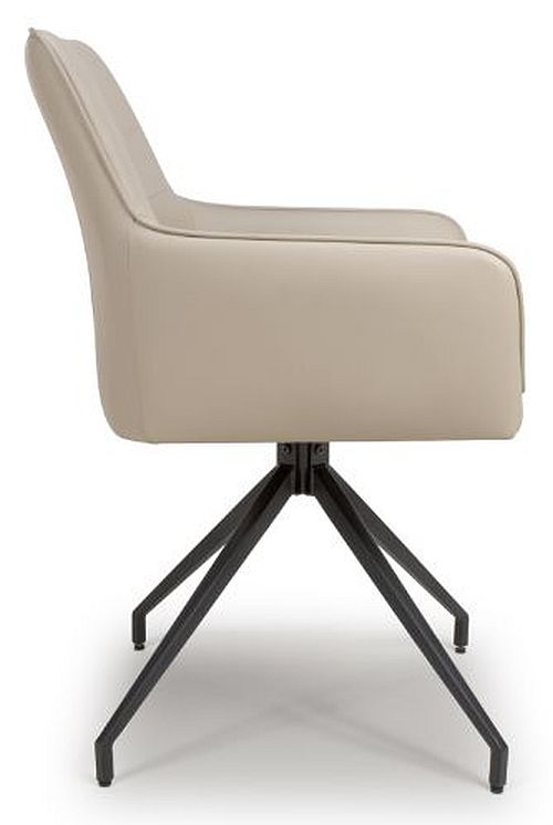 Product photograph of Set Of 2 Nix Taupe Faux Leather Swivel Dining Chair from Choice Furniture Superstore.