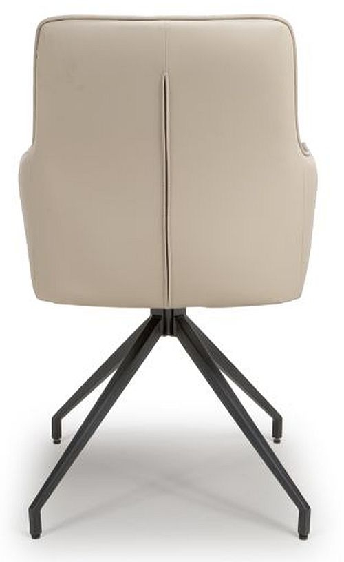 Product photograph of Set Of 2 Nix Taupe Faux Leather Swivel Dining Chair from Choice Furniture Superstore.