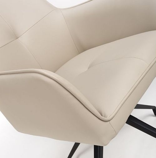 Product photograph of Set Of 2 Nix Taupe Faux Leather Swivel Dining Chair from Choice Furniture Superstore.