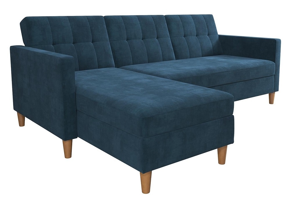 Product photograph of Hartford Sectional Futon Storage Chenille Sofa Bed from Choice Furniture Superstore.