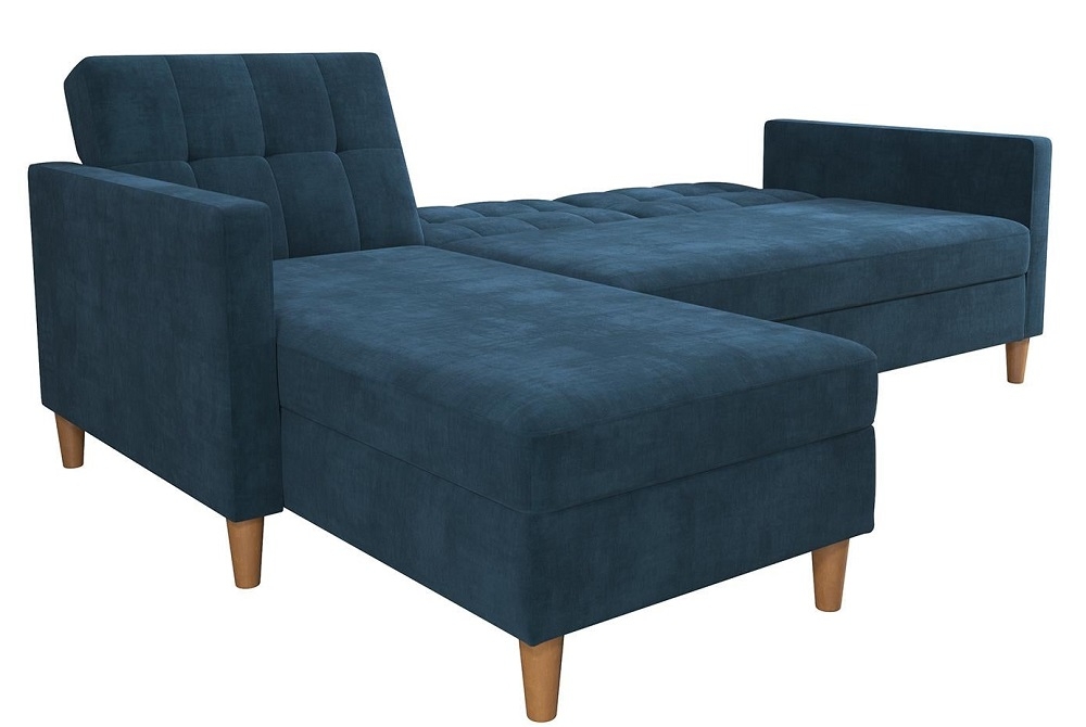 Product photograph of Hartford Sectional Futon Storage Chenille Sofa Bed from Choice Furniture Superstore.