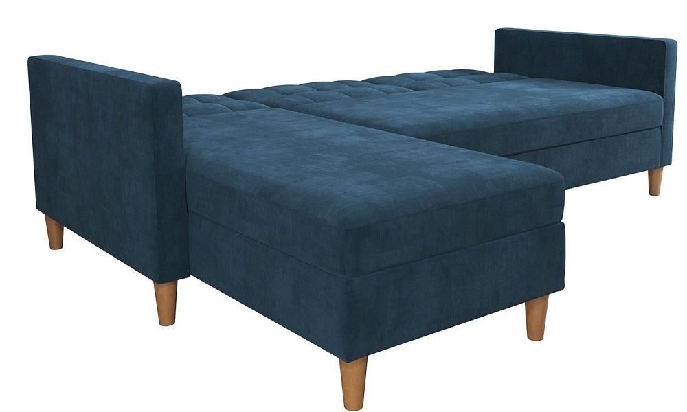 Product photograph of Hartford Sectional Futon Storage Chenille Sofa Bed from Choice Furniture Superstore.