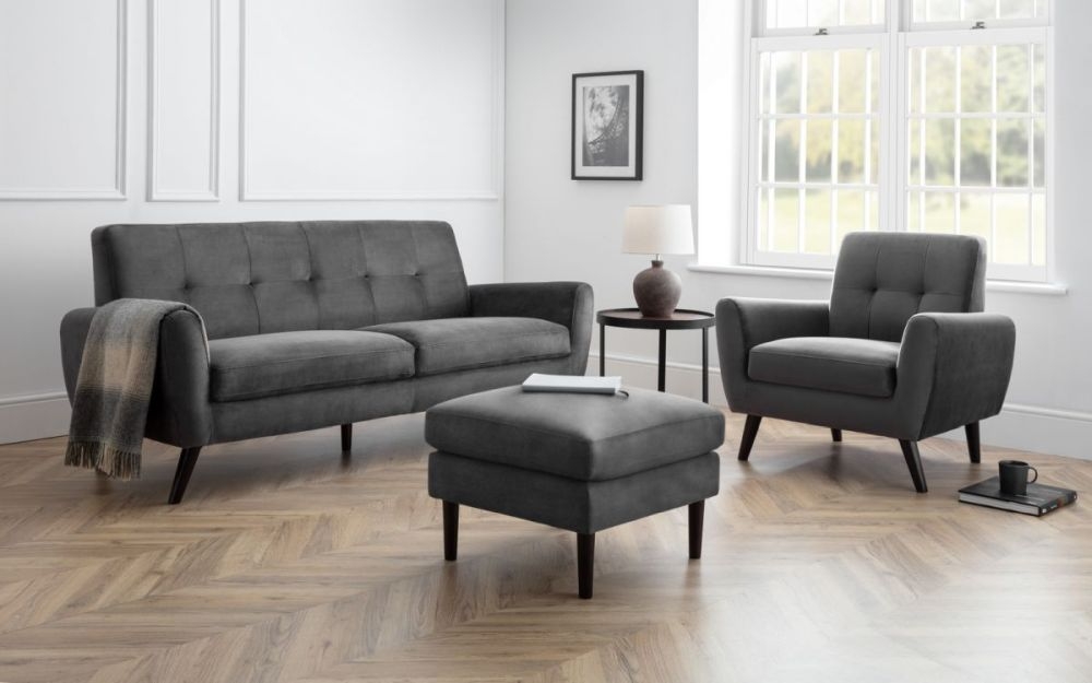 Product photograph of Monza Grey Fabric 2 Seater Sofa from Choice Furniture Superstore.