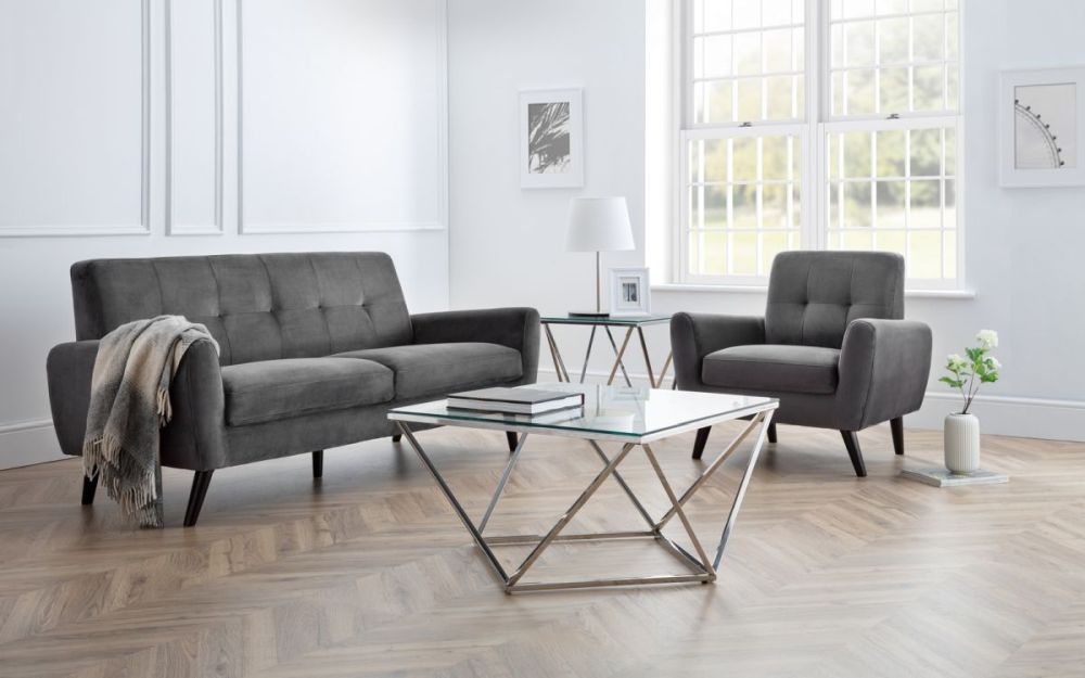 Product photograph of Monza Grey Fabric 2 Seater Sofa from Choice Furniture Superstore.