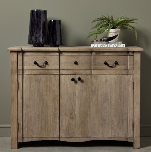 Product photograph of Baltimore Wooden Sideboard 120cm With 3 Drawer 2 Door from Choice Furniture Superstore.