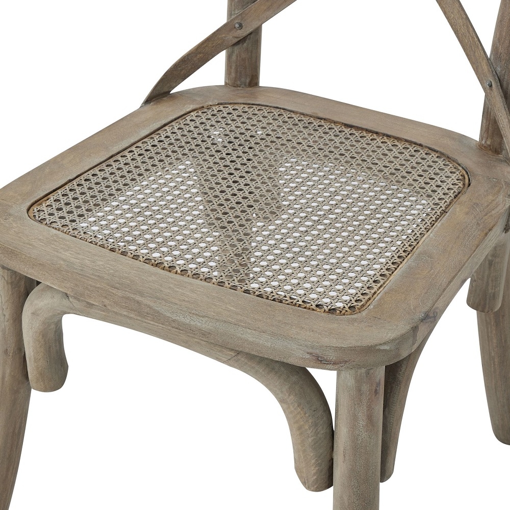 Product photograph of 2 X Copgrove Wooden Cross Back Rush Seat Dining Chair from Choice Furniture Superstore.