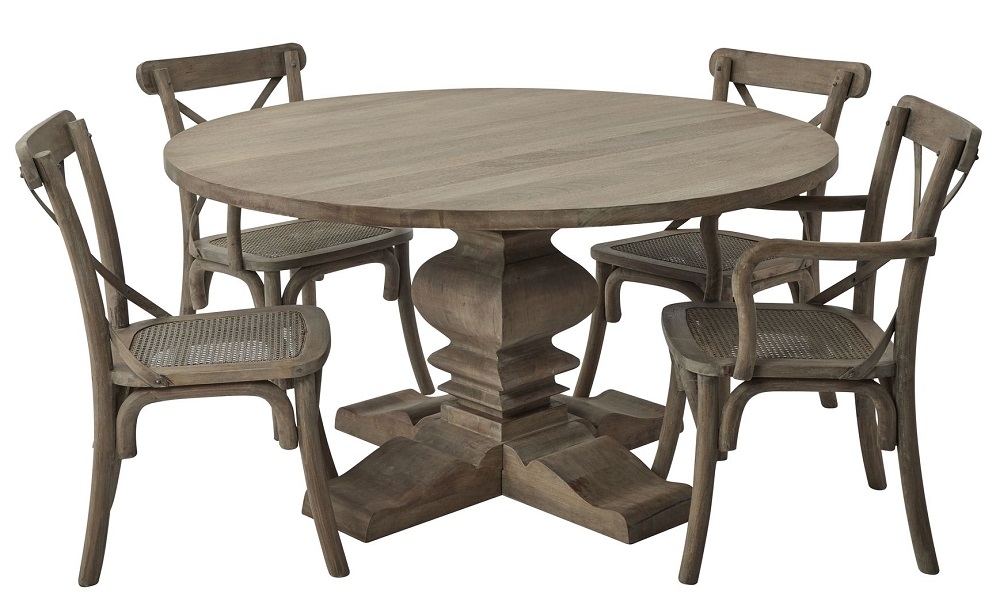 Product photograph of Hill Interiors Copgrove Wooden Pedestal 6 Seater Dining Table 150cm Round Top from Choice Furniture Superstore.