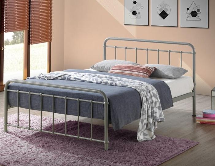 Product photograph of Time Living Miami Pebble Metal Bed from Choice Furniture Superstore.