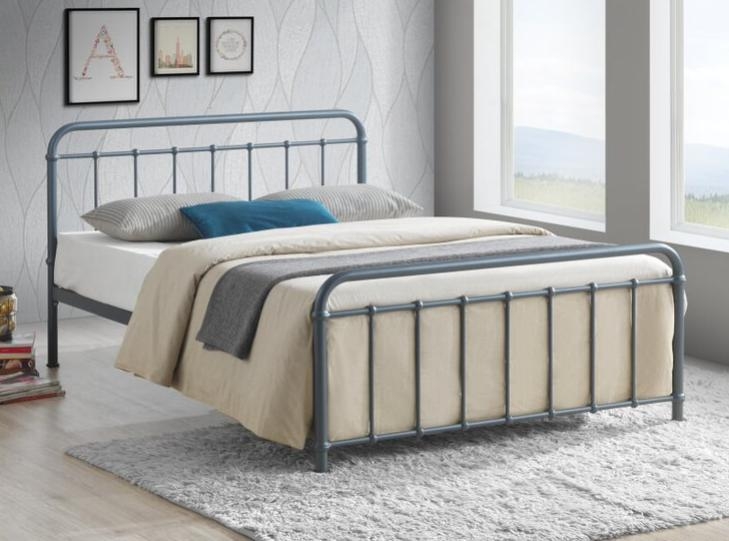 Product photograph of Time Living Miami Grey Metal Bed from Choice Furniture Superstore.