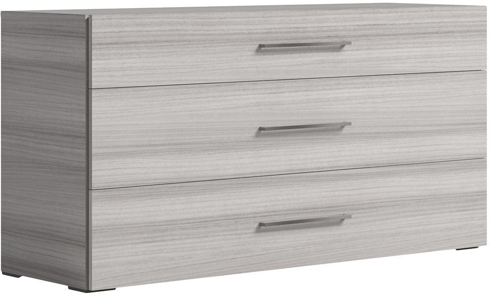 Status Mia Night Silver Grey Italian 3 Drawer Dresser With Dresser with Handles