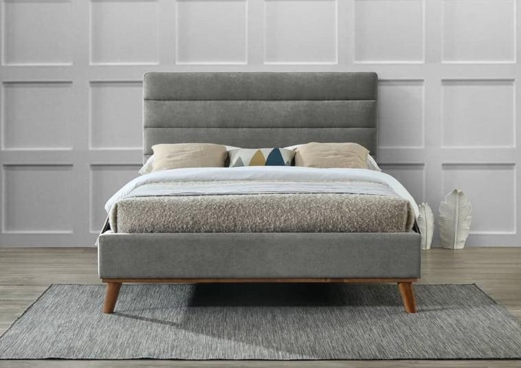 Product photograph of Mayfair Light Grey Fabric Bed - Comes In 4ft 6in Double 5ft King Size Options from Choice Furniture Superstore.