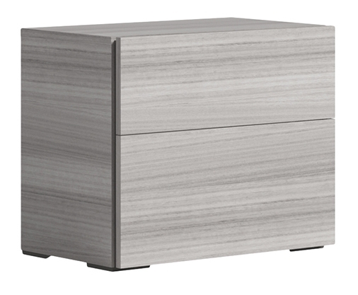 Status Mia Night Silver Grey Italian 2 Drawer Bedside Cabinet