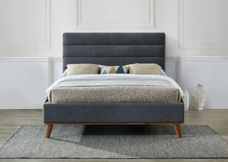 Product photograph of Mayfair Dark Grey Fabric Bed - Comes In 4ft 6in Double 5ft King Size Options from Choice Furniture Superstore.